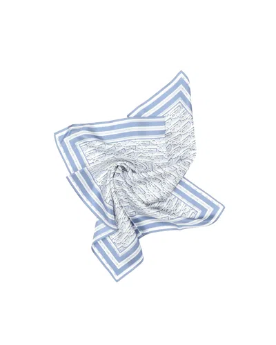 Dior Christian  55 Trotter Silk Scarf In Blue