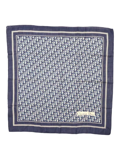 Dior Christian  60 Trotter Silk Scarf In Blue