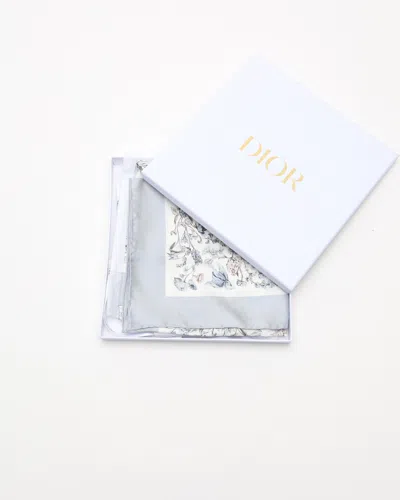 Dior Christian  70 Millefiori Silk Scarf In Black