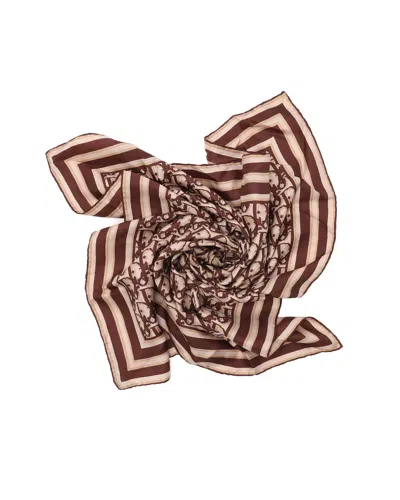 Dior Christian  70 Trotter Silk Scarf In Brown