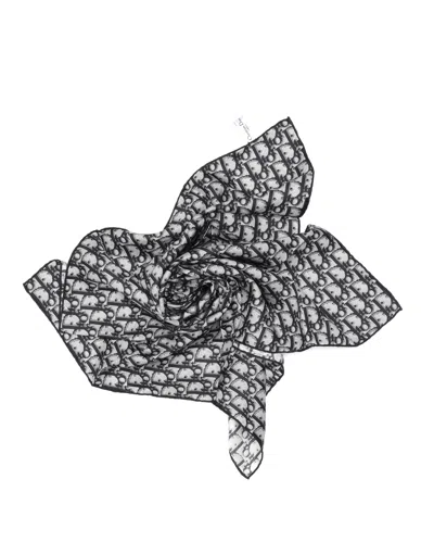 Dior Christian  70 Trotter Silk Scarf In Neutral