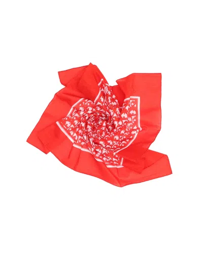 Dior Christian  75 Trotter Cotton Scarf In Red