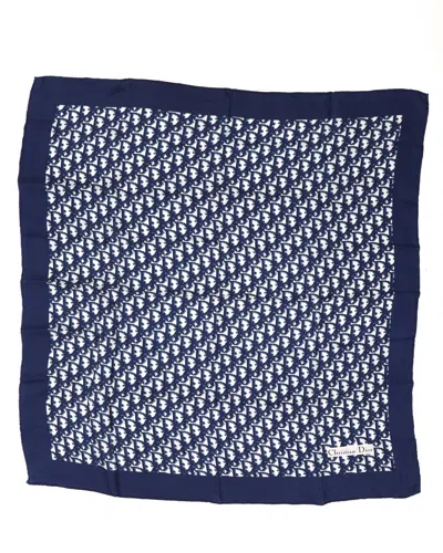 Dior Christian  75 Trotter Silk Scarf In Blue