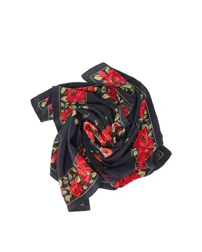 Dior Christian  80 Floral Silk Scarf In Multi
