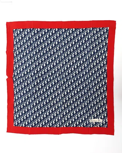 Dior Christian  80 Oblique Slik Scarf In Brown