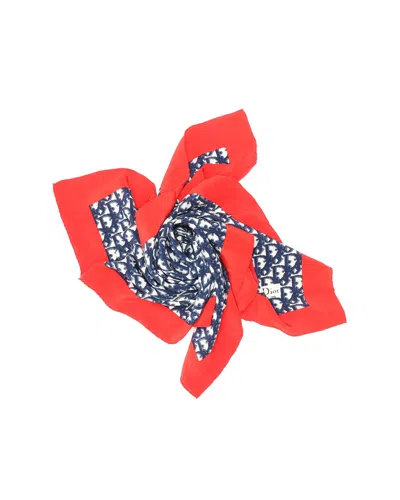 Dior Christian  80 Oblique Slik Scarf In Pink