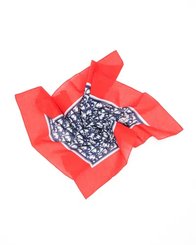 Dior Christian  80 Oblique Slik Scarf In Orange