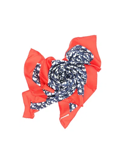 Dior Christian  80 Oblique Slik Scarf In Red