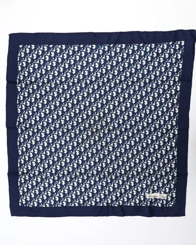 Dior Christian  80 Trotter Silk Scarf In Blue