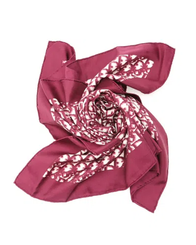 Dior Christian  80 Trotter Silk Scarf In Burgundy