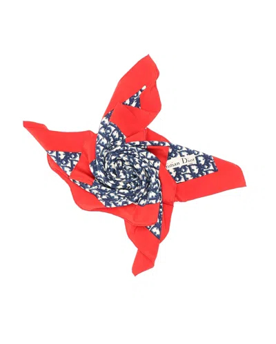 Dior Christian  80 Trotter Silk Scarf In Red