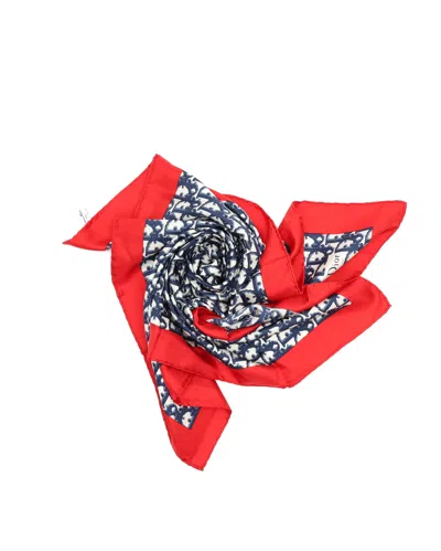 Dior Christian  80 Trotter Silk Scarf In Red