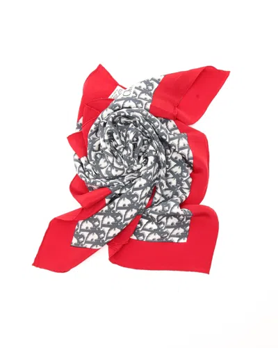 Dior Christian  80 Trotter Silk Scarf In Red