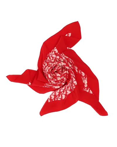 Dior Christian  80 Trotter Silk Scarf In Red