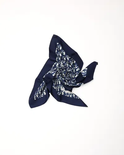 Dior Christian  80 Trotter Slik Scarf In Blue