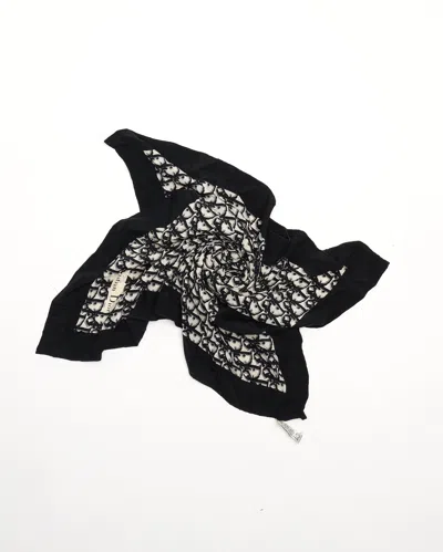 Dior Christian  80 Trotter Slik Scarf In Black