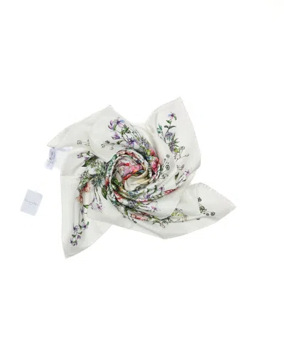 Pre-owned Dior Christian  90 Floral Silk Scarf In Multicolour