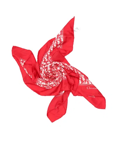 Dior Christian  90 Trotter Silk Scarf In Red