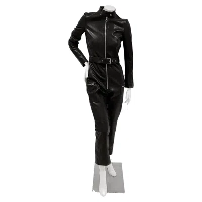 Pre-owned Dior Christian  9k$ New Stylish Black Leather Jumpsuit 36 Fr