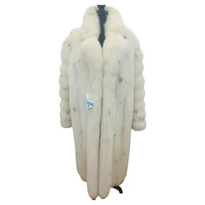 Pre-owned Dior Christian  Arctic Fox Lynx Spotted Fur Coat Size 16 L ~no Duties In Gray