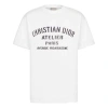 Dior Christian  Atelier Salute Designer Series Print Short Sleeve For Men White