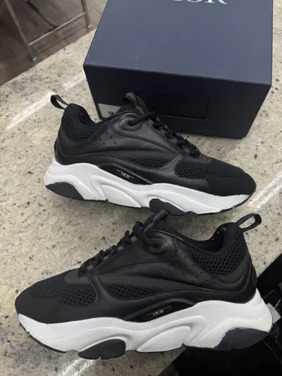 Pre-owned Dior Christian  B22 Black/white Runners Shoes