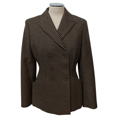 Pre-owned Dior Christian  Bar 30 Montaigne Piede De Poule Jacket Fr 40 In Black