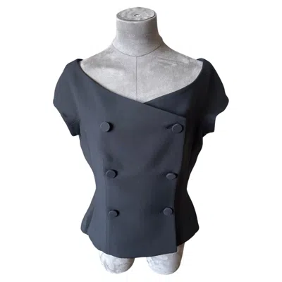 Pre-owned Dior Christian  Bar Off-the-shoulder Jacket In Black Wool And Silk � Size Fr 40