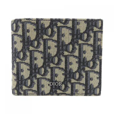 Pre-owned Dior Christian  Beige Black Navy Wallet (bi-fold) ()