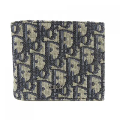 Pre-owned Dior Christian  Beige Black Navy Wallet (bi-fold) () In Beige, Black, Navy