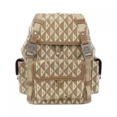 Pre-owned Dior Christian  Beige Brown Backpack ()