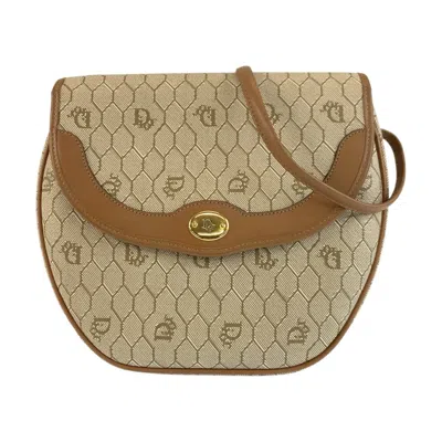Pre-owned Dior Christian  Beige Brown Leather Pvc Pochette Shoulder Bag () In Multi