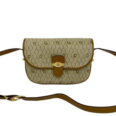 Pre-owned Dior Christian  Beige Brown Leather Pvc Pochette Shoulder Bag () In Multi