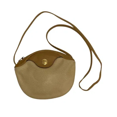 Pre-owned Dior Christian  Beige Brown Leather Shoulder Bag () In Beige, Brown
