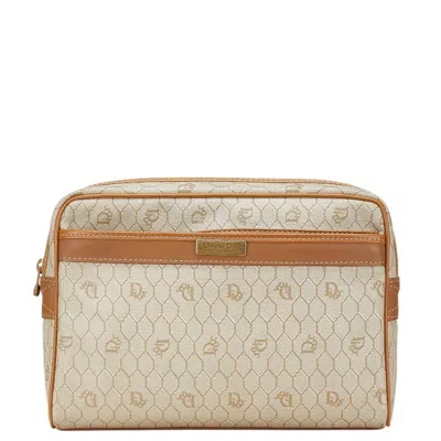 Pre-owned Dior Christian  Beige Brown Pvc Leather Clutch Bag () In Multi
