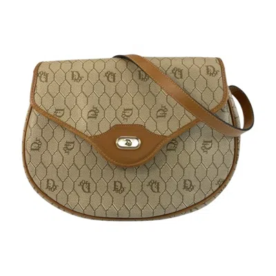 Pre-owned Dior Christian  Beige Brown Pvc Leather Pochette Shoulder Bag () In Multi