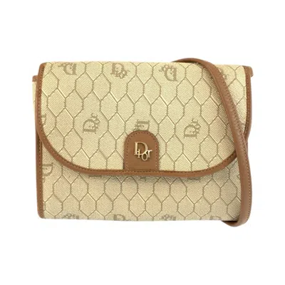 Pre-owned Dior Christian  Beige Brown Pvc Leather Pochette Shoulder Bag () In Multi
