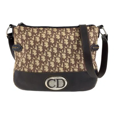Pre-owned Dior Christian  Beige Brown Trotter Leather Messenger Bag Shoulder Bag ()