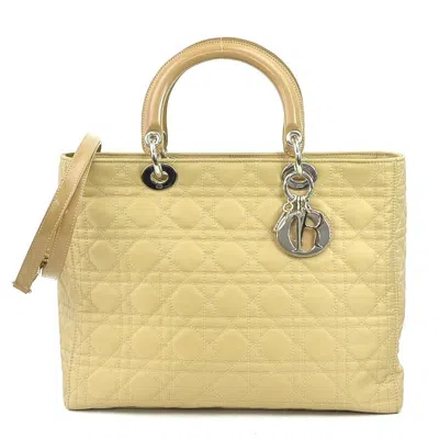 Pre-owned Dior Christian  Beige Canvas Handbag Shoulder Bag ()