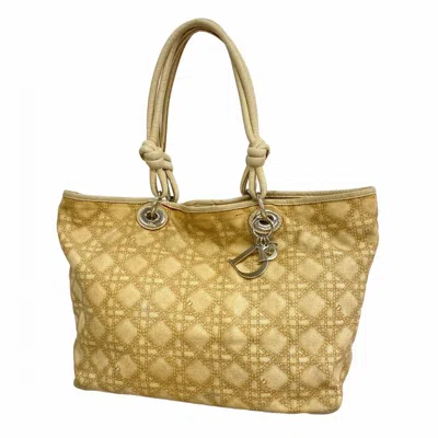 Pre-owned Dior Christian  Beige Canvas Tote Bag () In Sand