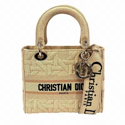 Pre-owned Dior Christian  Beige Cotton Handbag Shoulder Bag () In Sand