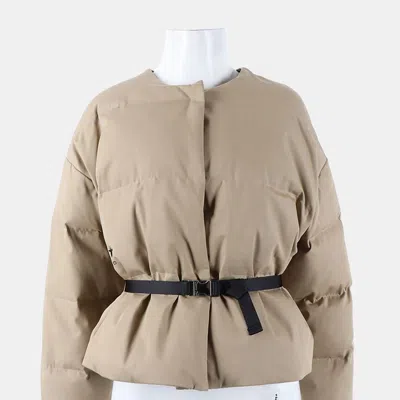 Pre-owned Dior Christian  Beige Cotton Puffer Jumper Size S In Sand