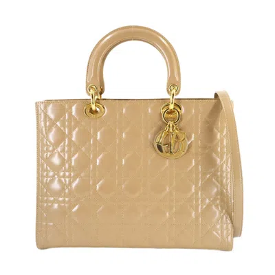Pre-owned Dior Christian  Beige Leather Handbag Shoulder Bag () In Sand