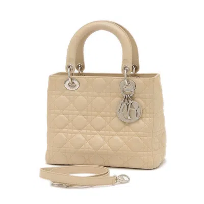 Pre-owned Dior Christian  Beige Leather Shoulder Bag () In Sand