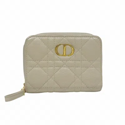 Pre-owned Dior Christian  Beige Leather Wallet (bi-fold) () In Sand