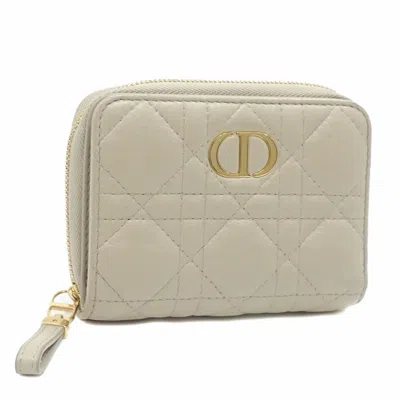 Pre-owned Dior Christian  Beige Leather Wallet (bi-fold) () In Sand