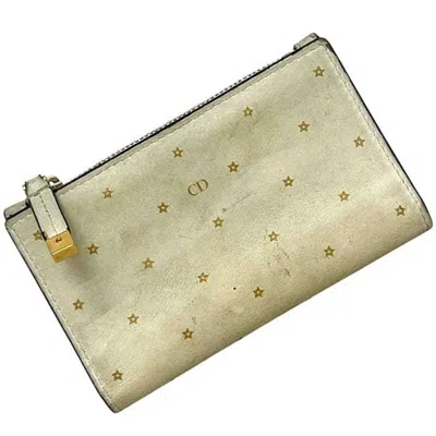 Pre-owned Dior Christian  Beige Leather Wallet (bi-fold) ()
