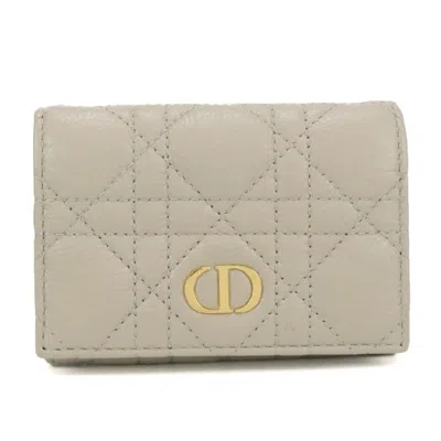 Pre-owned Dior Christian  Beige Leather Wallet (bi-fold) () In Sand