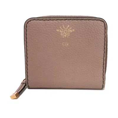 Pre-owned Dior Christian  Beige Leather Wallet (bi-fold) () In Sand
