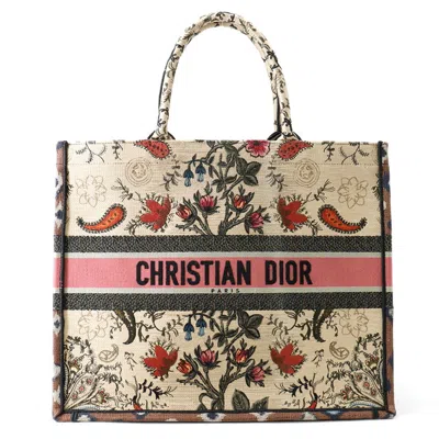 Pre-owned Dior Christian  Beige Multi-color Canvas Tote Bag ()